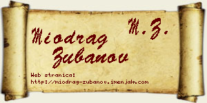 Miodrag Zubanov vizit kartica